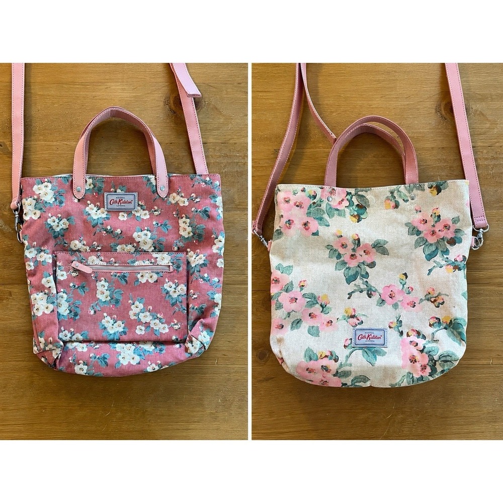 Cath Kidston Reversible Floral Tote Bag Pink Cream Shoulder Crossbody Purse